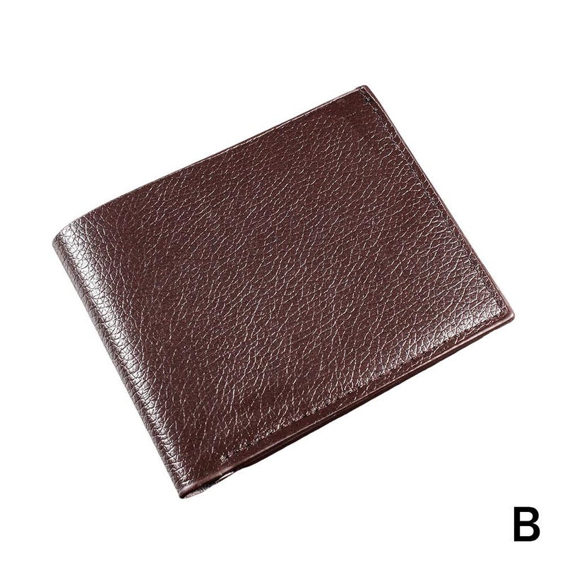 PU leather multi-functional short men's wallet, stylish card holder, men's money clip - Image 1